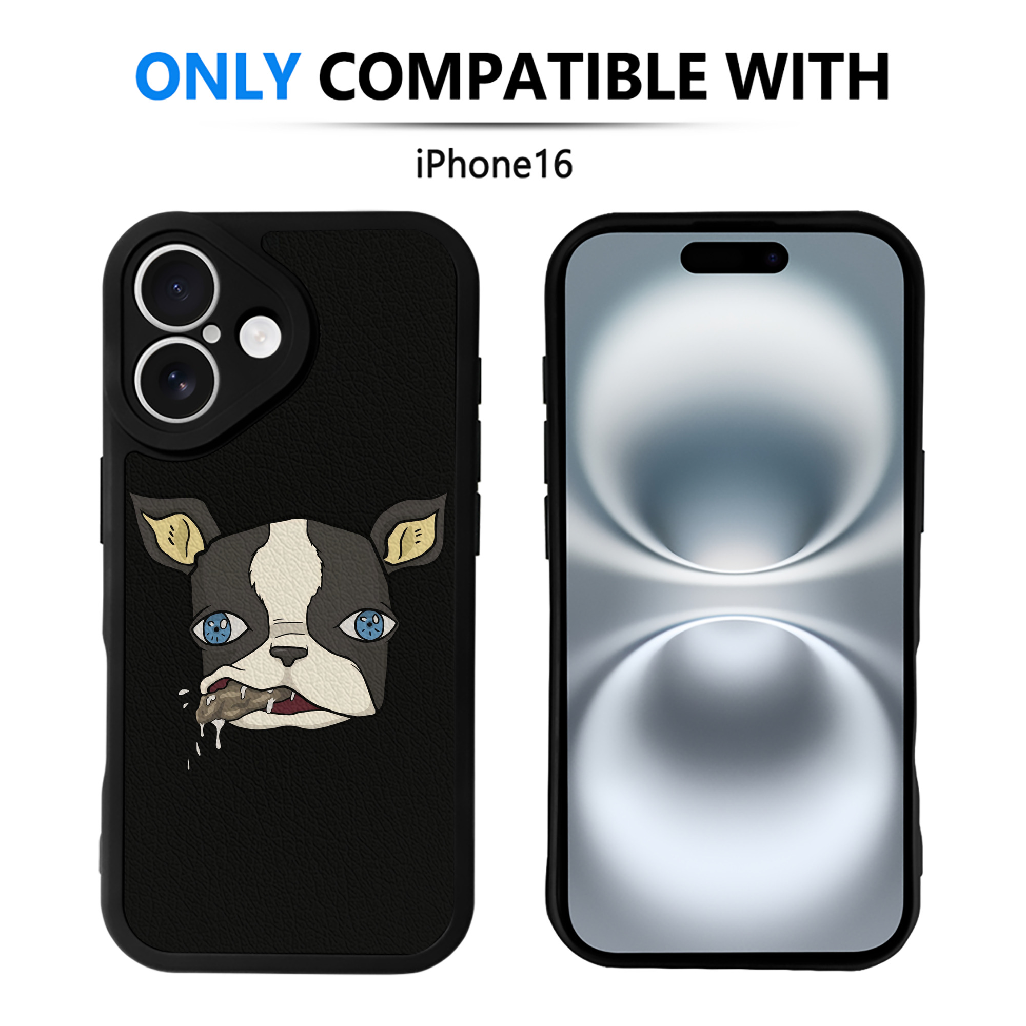 （画像用） ジョジョの奇妙な冒険 イギー JoJo's Bizarre Adventure Iggy 【iPhone 16シリーズ対応】シリコンスマホケース（レザー調） 材質：シリコン